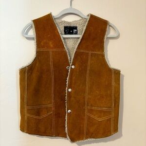Vintage suede leather boho vest